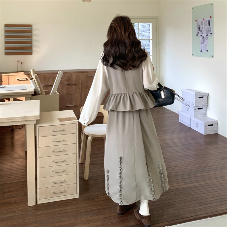 上新有货法式木耳边套装裙5514P165K248,女装套装/套裙,2C176