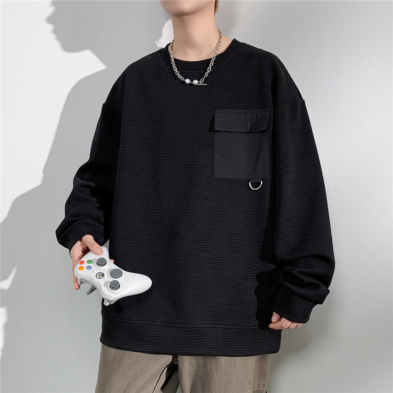 秋季大码男士M-8XL时尚休闲圆领拼接卫衣男,男装卫衣,星座209
