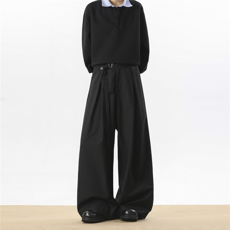 春上新老钱风宽松西裤长裤直筒裤休闲裤A014-DY25386-特P55，男装西裤，电商A014