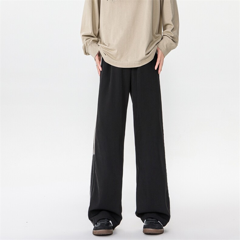 8XL-M三条杠运动裤大码直筒长裤美式街头阔腿裤休闲卫裤KZ1905P58,男装休闲裤,电商B238
