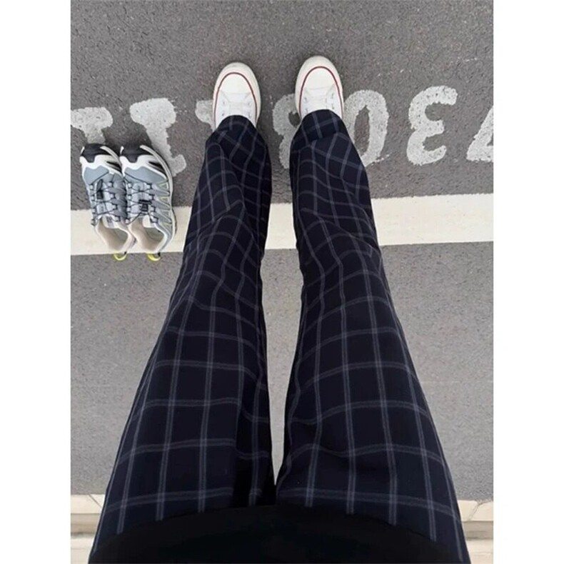 新款藏青色格子裤男夏季薄款慵懒松弛感裤子美式速干运动裤KX30，女装休闲裤，星座1116A（原606A-3）