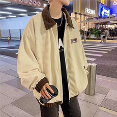 秋季小众拼色宽松情侣夹克美式复古潮牌设计感外套男XM136-P58，男装夹克，星座1109-3