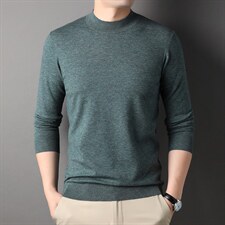 纯色长袖上衣2023秋季新款男士针织衫毛衣商务宽松版休闲免烫男装，男装针织衫/毛衣，电商B212（原钱塘6029）