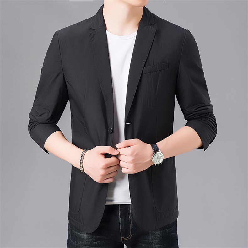 2023春秋季新款青中年男士小西装休闲薄款春款单西服外套上衣,男装西服,电商B212（原钱塘6029）