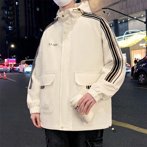 2025秋季新款宽松连帽三条杠夹克休闲外套 A436-JK2588-P70图片