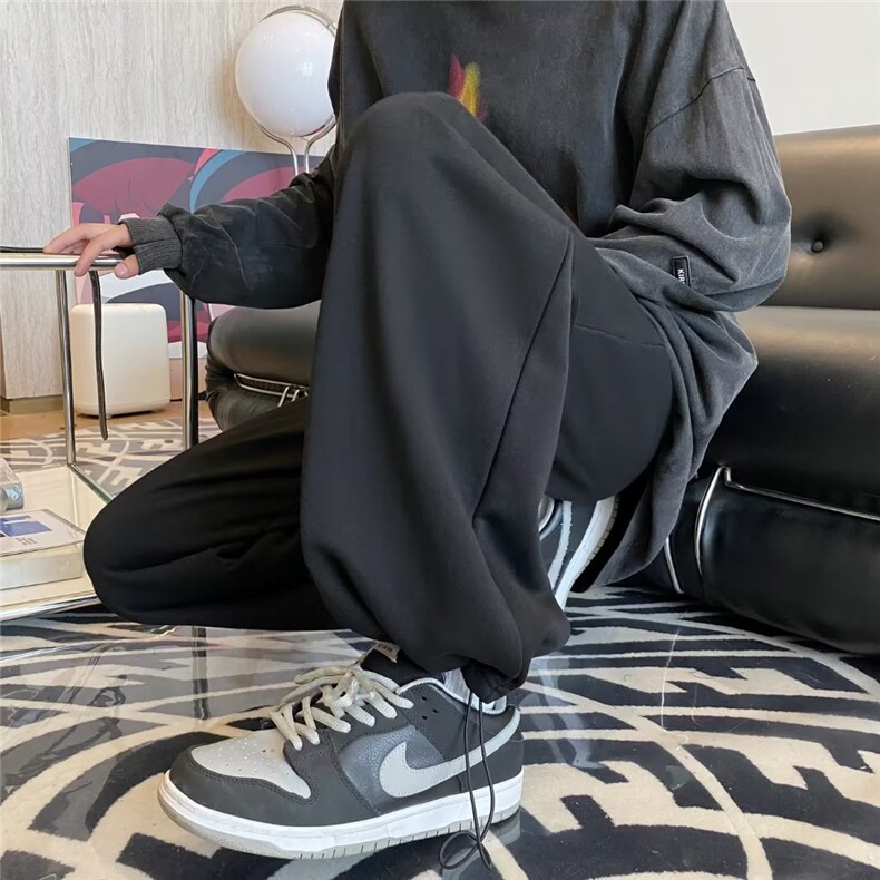 潮牌休闲长裤子男美式街头宽松抽绳束脚运动卫裤KK100-P32,男装休闲裤,星座1001-1