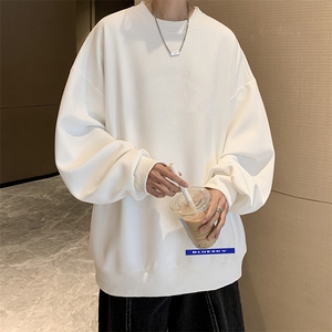 华夫格卫衣圆领卫衣男大码长袖t恤男外套 HW76202-P30加绒款-P40图片