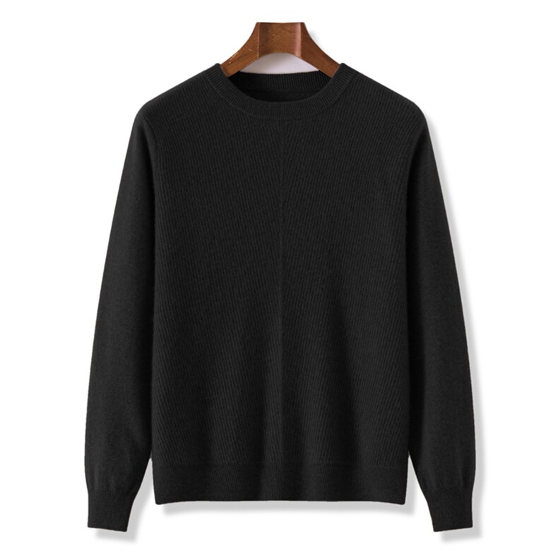 2025年秋季新款纯色圆领针织羊毛衫休闲通勤，男装羊毛衫，昭美羊绒