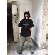 网图美式夏季重磅280克纯棉情侣短袖字母印花T恤221-5/T1104/P35，男装T恤，星座221-5