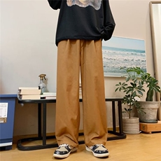 男秋季新款港风休闲裤日系原宿风直筒宽松阔腿裤子SK113P30，男装休闲裤，星座1116-2