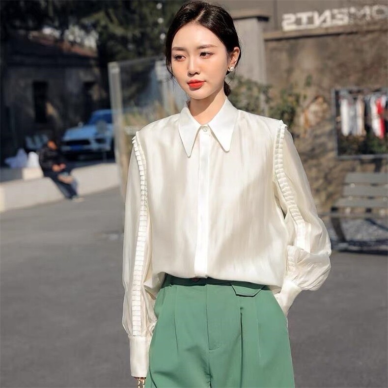 2022秋季新款韩版时尚高级感百搭设计衬衫,女装衬衫,L·H·X