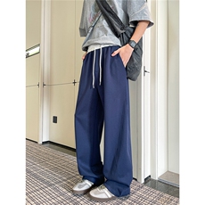 8XL-M秋季撞色运动裤子特大码美式高街直筒卫裤休闲裤KZ1945/P55，男装休闲裤，电商B238