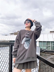 现货2021秋季新款长袖复合简约百搭卫衣,女装卫衣/绒衫,OGENI 欧葛妮