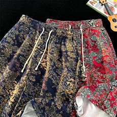 夏季花纹短裤男吸汗透气潮牌宽松休闲运动五分时尚裤子K0083P25，男装牛仔裤，电商A128