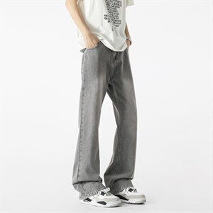 微喇牛仔裤男款夏季半松紧潮流美式vibe复古XZ201-7110 P42，男装牛仔裤，星座201