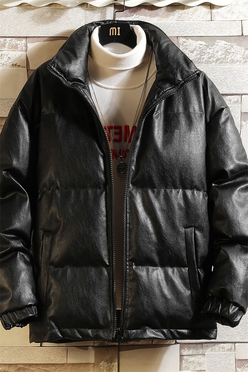 PM51099-P120立领pu皮棉衣男大码面包服男棉服男棉袄男,男装棉衣,电商A040A