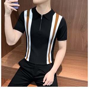 纯色短袖男款2025新款打底衫高级感痞帅商务休闲潮牌半袖上衣T恤图片