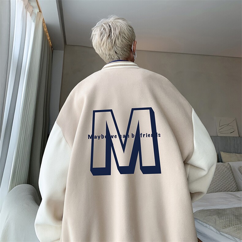 摇粒绒棒球服男大码开衫卫衣男夹克BF86260-P65,男装夹克,电商A040