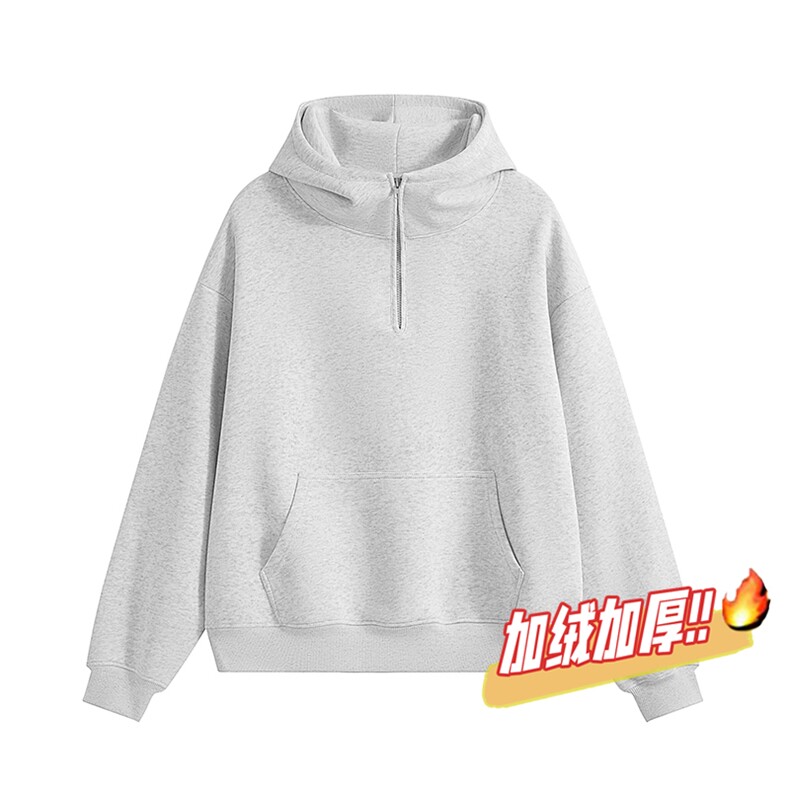 连帽卫衣加绒奥粒绒重磅无帽绳500克拉链硬挺外套男 RH5305JR-P59图片