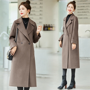 2025秋冬新款时尚经典大气专柜品质长款双面山羊绒大衣,女装双面呢大衣,媚琳依坊
