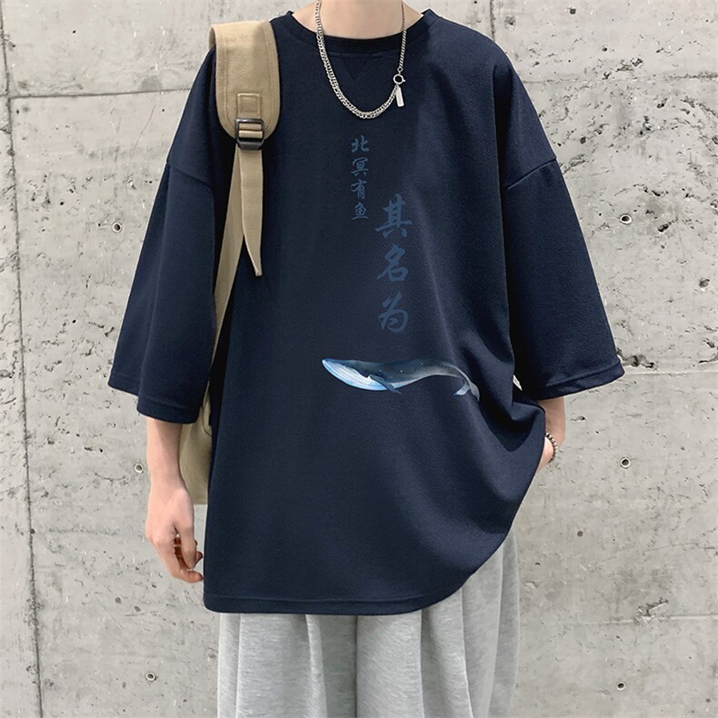 Q11261-P30春夏季七分袖t恤男大码五分袖男短袖中袖大皂风,男装T恤,电商A040