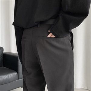 秋季韩版休闲长裤男薄款修身直筒宽松百搭9分潮流小西裤YD221图片