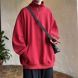 1360克重磅半拉链POLO衫50%棉50%涤纶大码M-5XL卫衣男WY77077P65,男装Polo衫,星座226-2