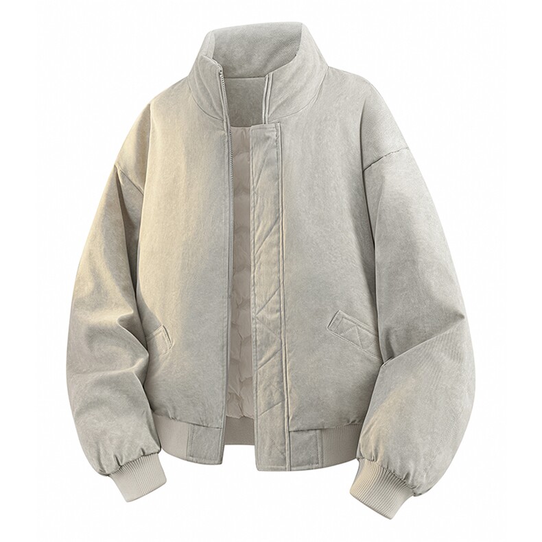 90%绒夹克式羽绒服男立领休闲加厚白鸭绒外套YR007-P205图片