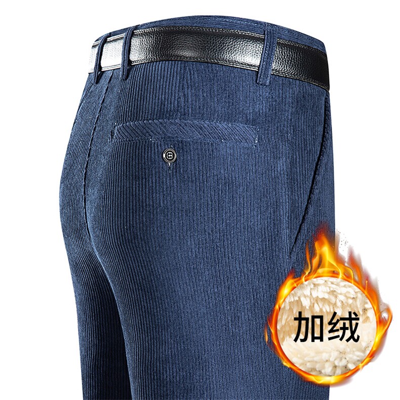 休闲裤男秋季新款时尚直筒中年商务高弹潮牌裤子2022加厚加绒男裤,男装休闲裤,电商B212（原钱塘6029）