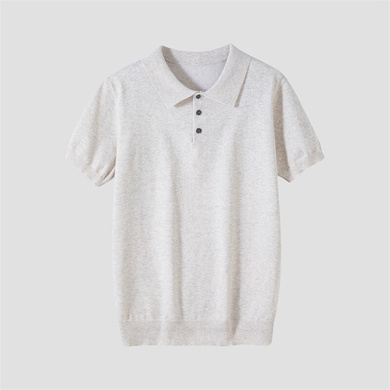 老钱风潮流时尚花棕色针织衫翻领polo/短袖简约休闲男款,男装Polo衫,星座914