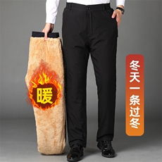 老爷车羊羔绒棉裤男士外穿冬季加绒加厚保暖中年爸爸休闲长裤子男，男装休闲裤，电商B212（原钱塘6029）