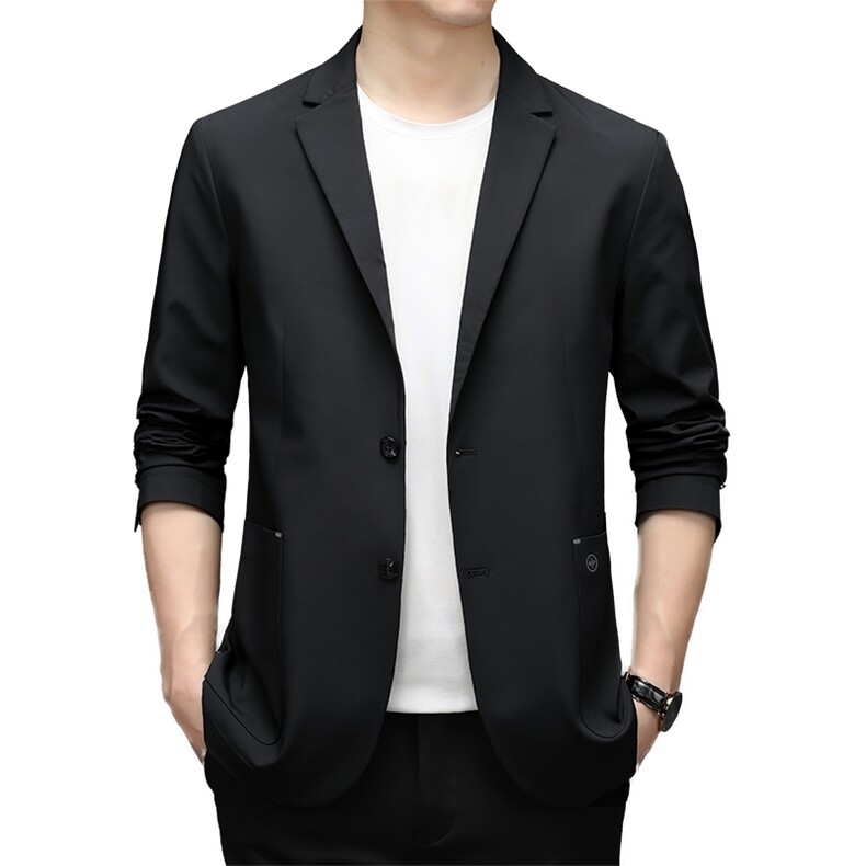 上衣2023年翻领口袋单排扣春季中老年长袖时尚西服SL16953,男装西服,钱塘6003（原4033）