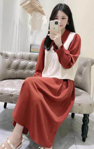 火爆秋新款韩版两件套连衣裙，女装连衣裙，江南E秀