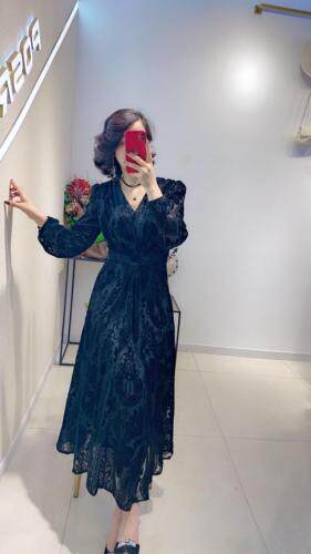 新款植绒连衣裙，女装连衣裙，珀莎