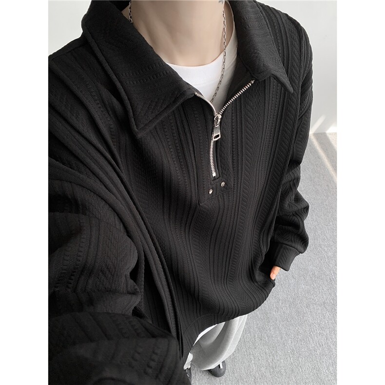现货WY10167-特P45控88新款高品质大码百搭宽松半拉链卫衣男,男装卫衣,电商A059