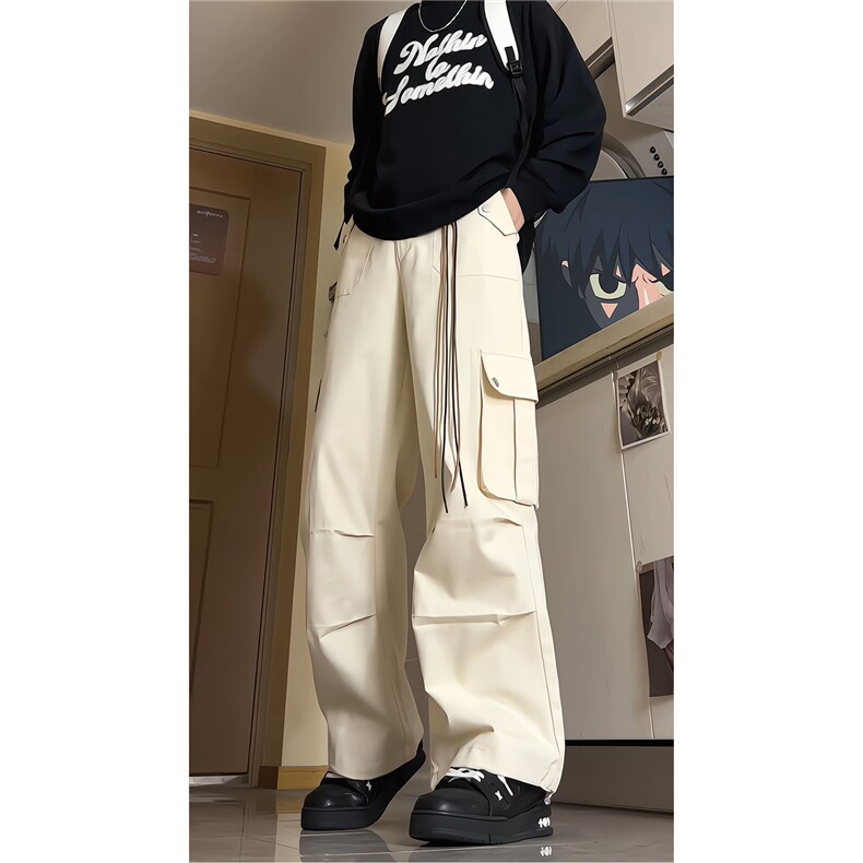 春季加长版工装裤男高个子阔腿直筒伞兵裤188cm110裤子KZ012P78,男装工装外套,电商B312