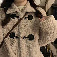 C873-P130显瘦皮毛一体仿羊羔毛外套女冬季毛呢厚可爱甜毛茸茸，女装短外套，星座911-2(原星座613-2）