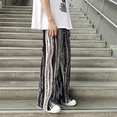 复古vibe裤夏季ins薄款宽松直筒休闲裤潮流阔腿拖地裤K1283-P30，男装休闲裤，星座512-4