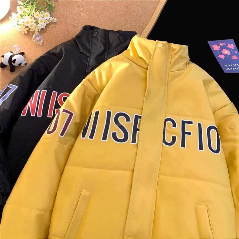 棉服男款冬季美式立领轻薄时尚棉服加厚棉衣外套短款面包服,男装棉衣,星座1013-1