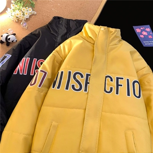 棉服男款冬季美式立领轻薄时尚棉服加厚棉衣外套短款面包服图片