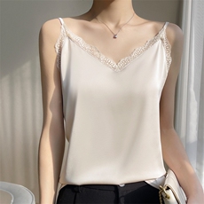 2025年夏季百搭宽松型顺滑缎面吊带，女装背心吊带，绒宛羊绒