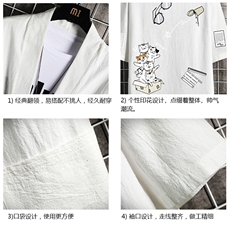 HF59115-P40风汉服男开衫外套七分袖道袍网格挂拍，男装民族服装，电商A040A