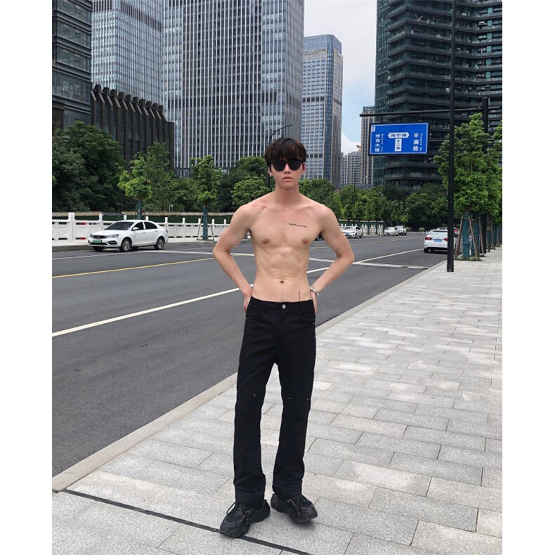 春夏季新款美式高街机能铆钉解构休闲裤BK2304-P60控78,男装休闲裤,星座1002-1