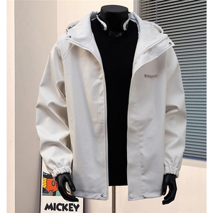 港风模特连帽鳄鱼纹PU皮衣大码M-5XL冲锋衣夹克男JK8744P90控128图片