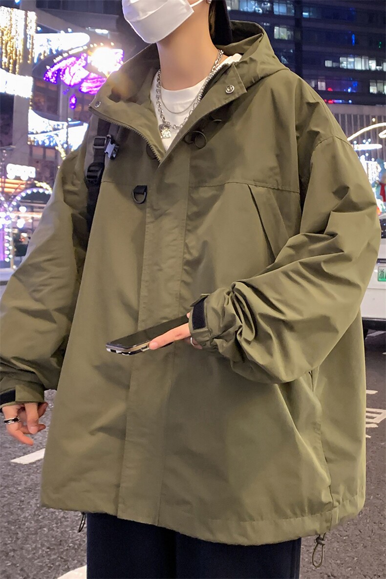 潮流宽松连帽夹克休闲户外冲锋衣A161-CYJK9116-P78,男装夹克,电商A161