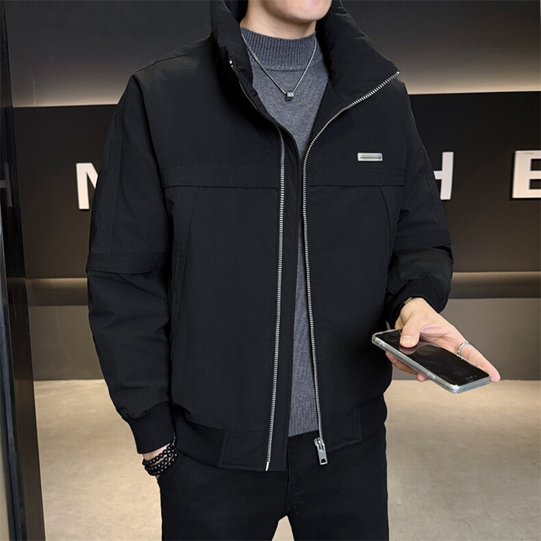 纯色无帽立领羽绒服休闲百搭上衣外套男A329-YR2558-P210,男装羽绒服,电商A329