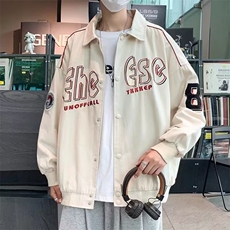 工装潮牌情侣装外套春秋港风嘻哈宽松棒球服夹克男士W3477-P55，男装夹克，星座512-2