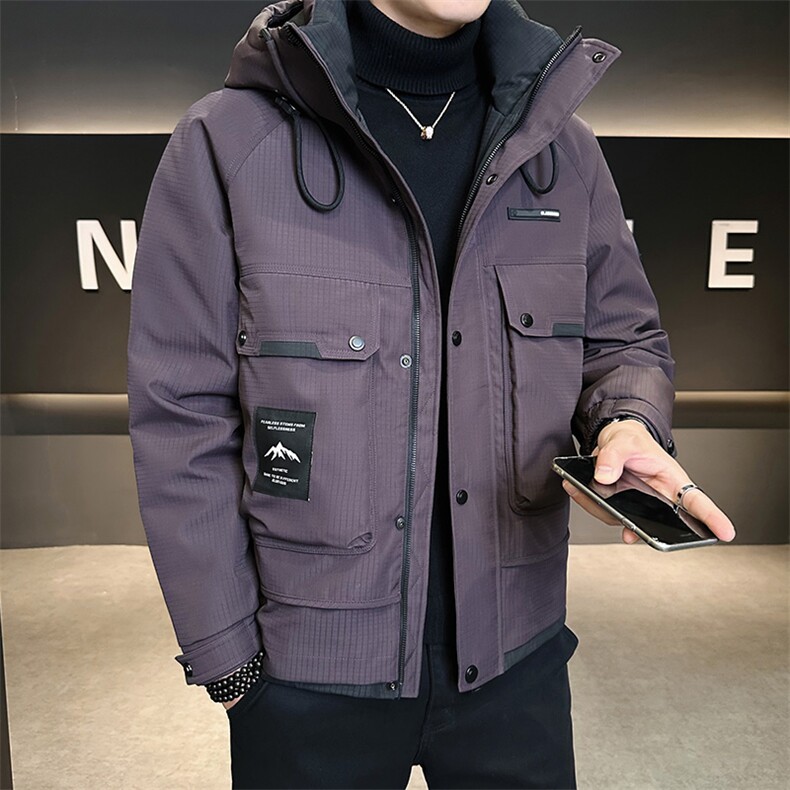 新标90白鸭绒2025年拼接时尚潮流保暖羽绒服男YR6068-P255,男装羽绒服,电商D240-242