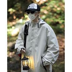 美式设计感冲锋衣高街男女潮工装登山连帽外套夹克春秋款QJ99-P68，男装夹克，星座1008