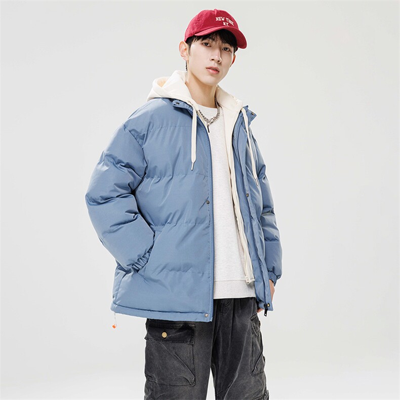 棉衣男三防冬季新款港风宽松连帽假两件加厚棉服914-4-WT08P70,男装棉衣,星座914-4